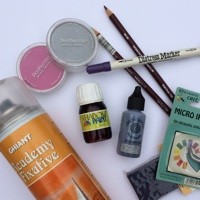 Producten om mee te kleuren Ghiant Fixative, Shadownpainting, PanPastel, Encaustic Art, Distress Markers