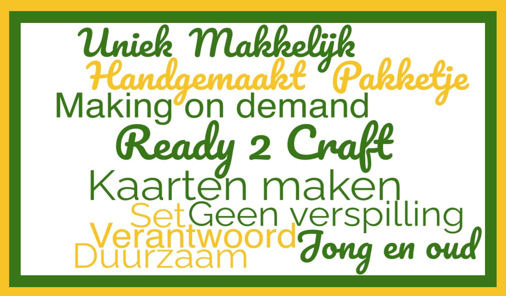Ready 2 Craft staat voor Uniek, Makkelijk en Zonder Verspilling kaarten maken